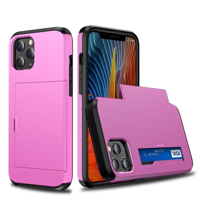 Robuste Stoßfeste Case mit Kartenhalter für iPhone 12 (Rosa) für €13.95