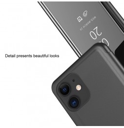 Spiegel leren hoesje voor iPhone 12 (Zilver) voor €14.95