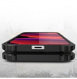 Armor Metal + Silicone Hybrid hoesje voor iPhone 12 Pro (Rood) voor €12.95