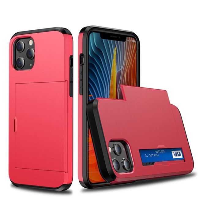 Robuste Stoßfeste Case mit Kartenhalter für iPhone 12 Pro (Rot) für €13.95