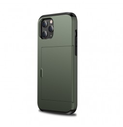 Armor schokbestendig robuuste hoesje met kaartsleuven voor iPhone 12 Pro (Legergroen) voor €13.95