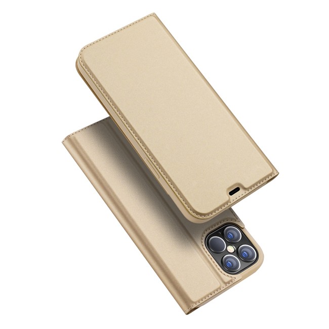 Magnetische leren hoesje met kaartsleuven voor iPhone 12 Pro Max DUX DUCIS (Goud) voor €16.95