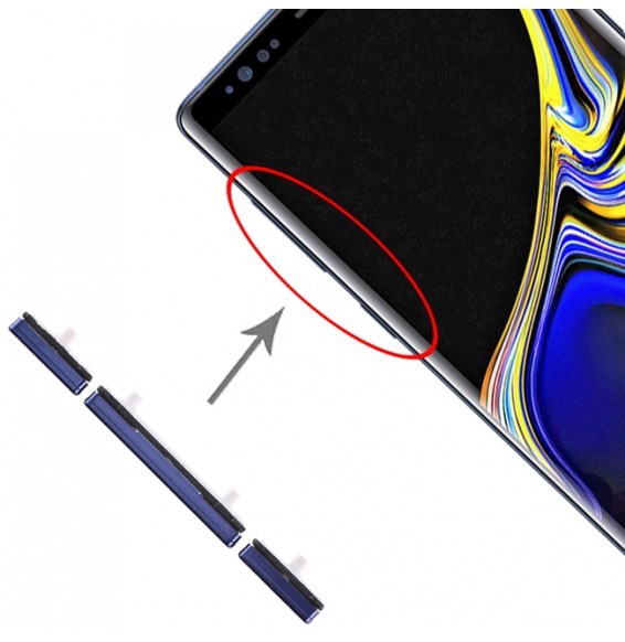 10x Boutons allumage + volume pour Samsung Galaxy Note 9 SM-N960 (Bleu)