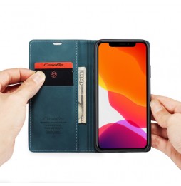Magnetic Leather Case with Card Slots for iPhone 11 Pro Max CaseMe (Blue) at €15.95