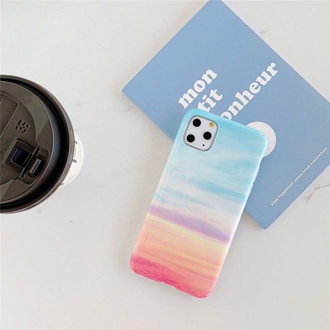 Marmor Silikon Case für iPhone 11 Pro Max (Regenbogen)