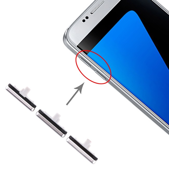10x Aan/uit en volume knoppen voor Samsung Galaxy S7 SM-G930 (Zilver) voor 9,90 €