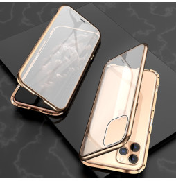 Magnetische Hülle mit Panzerglas für iPhone 11 Pro Max (Gold)