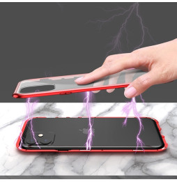 Magnetische Hülle mit Panzerglas für iPhone 11 Pro Max (Gold)