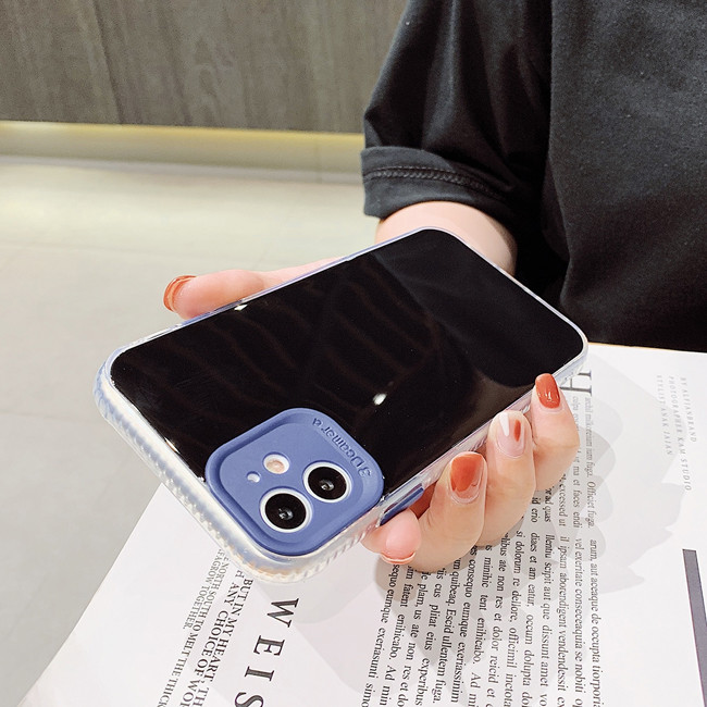 Anti Fall Spiegel Hülle für iPhone 11 Pro Max (Schwarz Blau)