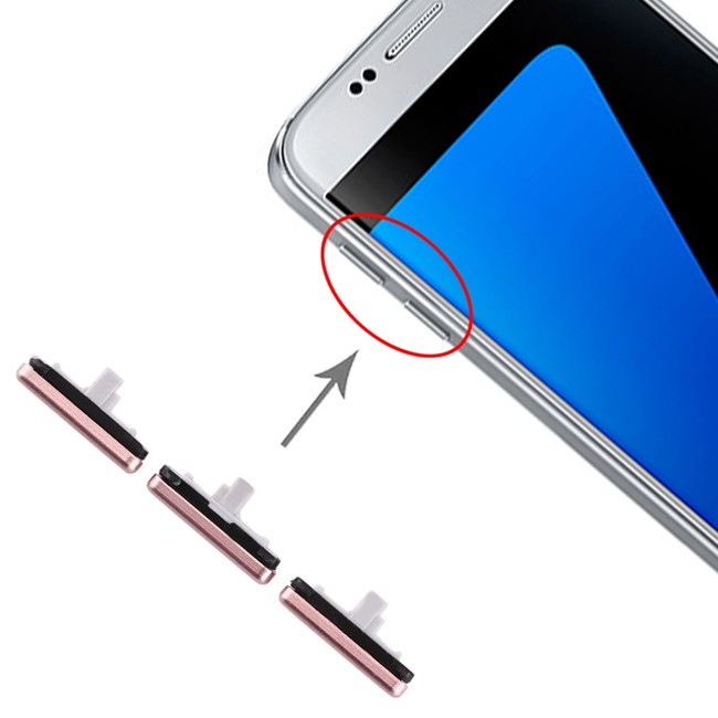 10x Ein/Aus Power & Volume Knopfe für Samsung Galaxy S7 SM-G930 (Rosa) für 9,90 €