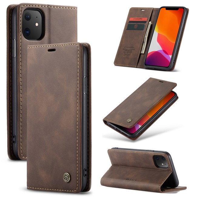 Magnetic Leather Case with Card Slots for iPhone 11 CaseMe (coffee) at €15.95