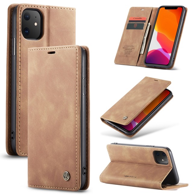 Magnetic Leather Case with Card Slots for iPhone 11 CaseMe (Brown) at €15.95