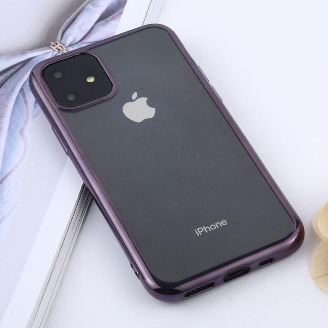 Transparente Anti-Fall-Silikon Case für iPhone 11 (Lila) für €13.95