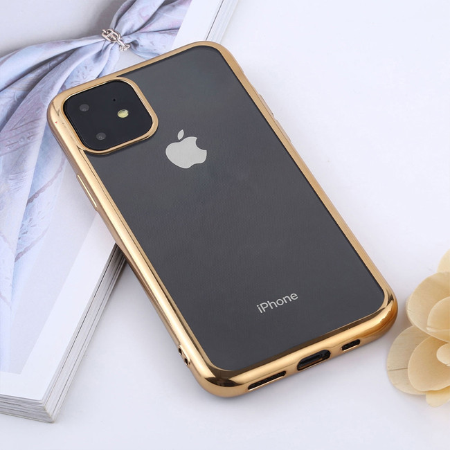 Transparant Anti-Drop Siliconen hoesje voor iphone 11 (Goud)