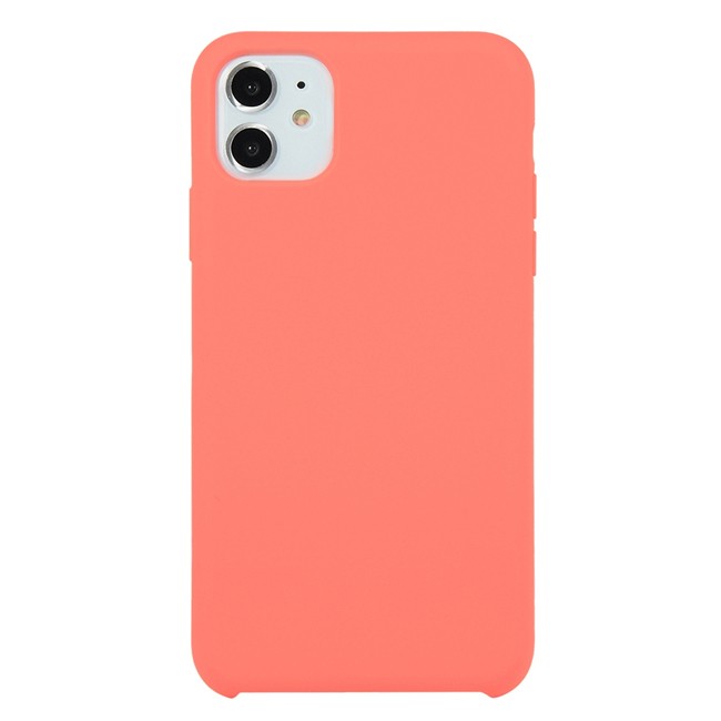 Solid Color Silicone Shockproof Case For Iphone 11 Peach Red