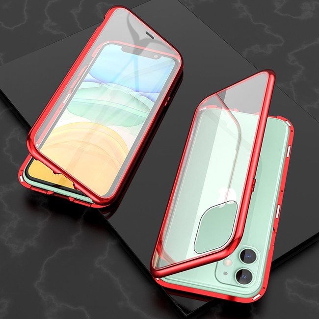 Magnetisch hoesje met gehard glas voor iPhone 11 (Rood) voor €16.95