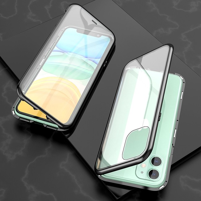 Magnetisch hoesje met gehard glas voor iPhone 11 (Zwart) voor €16.95