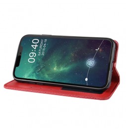 Leder Hülle mit Kartenfächern für iPhone 11 Pro (Rot) für €15.95