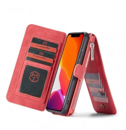 Leren Afneembare portemonnee hoesje voor iPhone 11 Pro Max CaseMe (Rood) voor €28.95