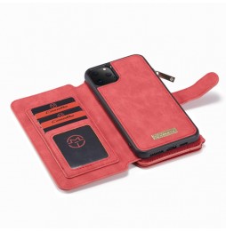 Leren Afneembare portemonnee hoesje voor iPhone 11 Pro Max CaseMe (Rood) voor €28.95
