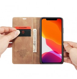 Magnetic Leather Case with Card Slots for iPhone 11 Pro CaseMe (Brown) at €15.95
