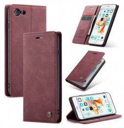 Magnetic Leather Case with Card Slots for iPhone 6/6s Plus CaseMe (Wine Red)
