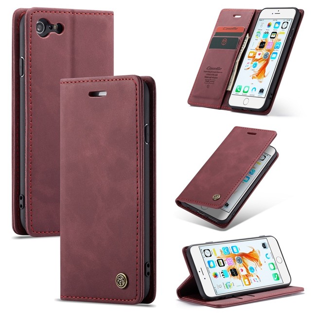 Magnetic Leather Case with Card Slots for iPhone 6/6s CaseMe (Wine Red) at €15.95