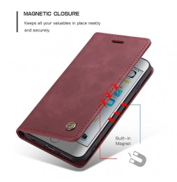 Magnetic Leather Case with Card Slots for iPhone 6/6s CaseMe (Wine Red) at €15.95