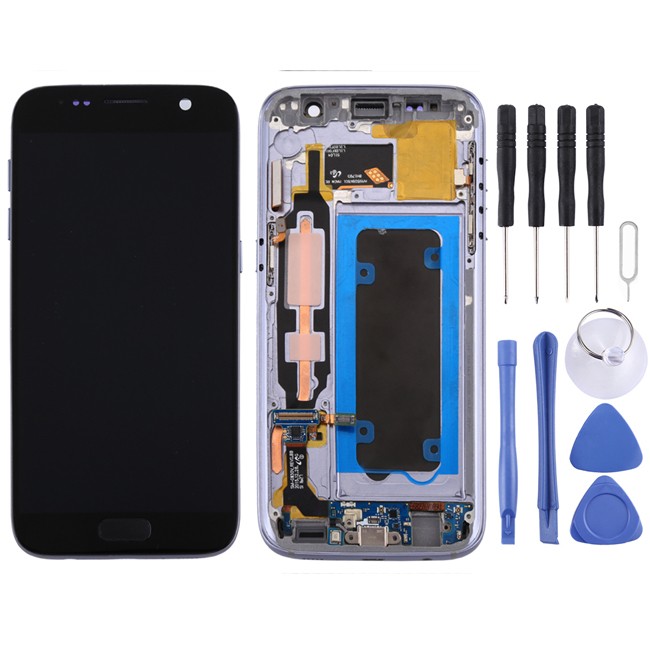 Original LCD Screen with Frame for Samsung Galaxy S7 SM-G930 (Black) at 143,90 €