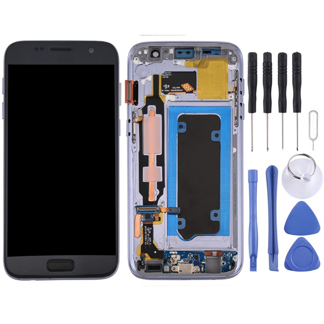 Original LCD Screen with Frame for Samsung Galaxy S7 SM-G930 (Grey) at 143,90 €
