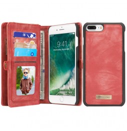 Abnehmbare Geldbörse Leder Hülle für iPhone 7/8 Plus CaseMe (Rot) für €29.95