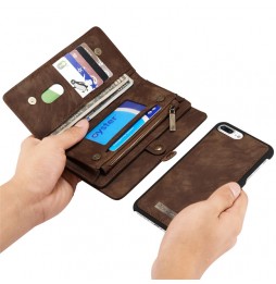 Abnehmbare Geldbörse Leder Hülle für iPhone 7/8 Plus CaseMe (Braun) für €29.95