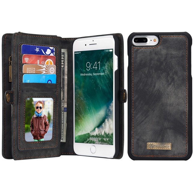 Leather Detachable Wallet Case for iPhone 7/8 Plus CaseMe (Black) at €29.95