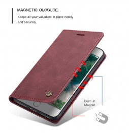 Magnetic Leather Case with Card Slots for iPhone 7/8 Plus CaseMe (Khaki) at €15.95