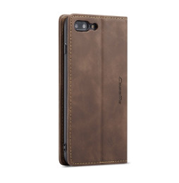 Coque en cuir avec fentes pour cartes pour iPhone 7/8 Plus CaseMe (Café)
