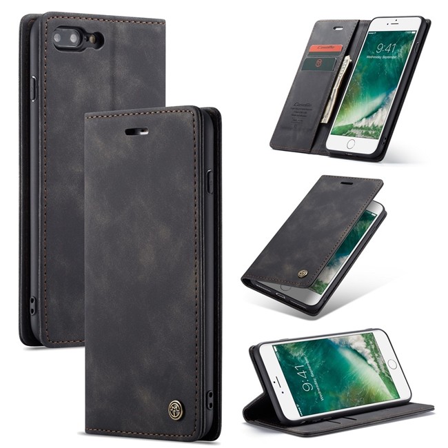 Magnetic Leather Case with Card Slots for iPhone 7/8 Plus CaseMe (Black) at €15.95
