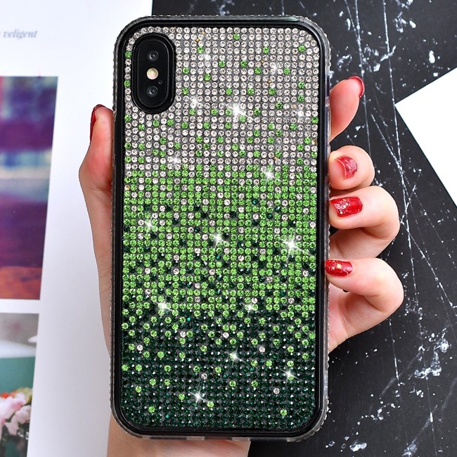 Diamond Silicone Case for iPhone X/XS (Gradient Green) at €14.95