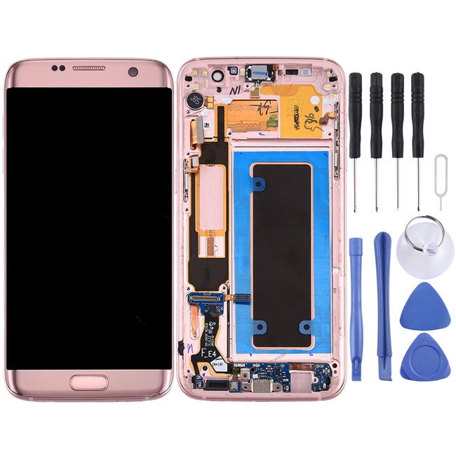 Original LCD Screen with Frame for Samsung Galaxy S7 Edge SM-G935F (Pink) at 169,90 €