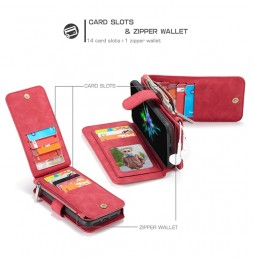 Leren Afneembare portemonnee hoesje voor iPhone X/XS CaseMe (Rood) voor €28.95