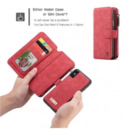 Coque portefeuille détachable en cuir pour iPhone X/XS CaseMe (Rouge) à €28.95