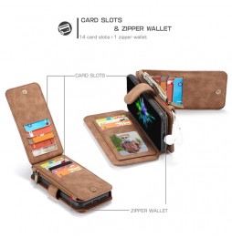 Coque portefeuille détachable en cuir pour iPhone X/XS CaseMe (Marron) à €28.95