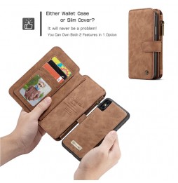 Coque portefeuille détachable en cuir pour iPhone X/XS CaseMe (Marron) à €28.95