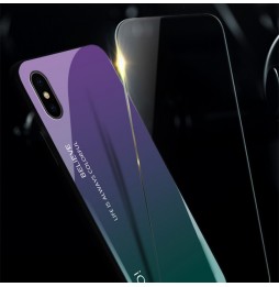 Coque en verre dégradé de couleur pour iPhone X/XS (Violet) à €12.95