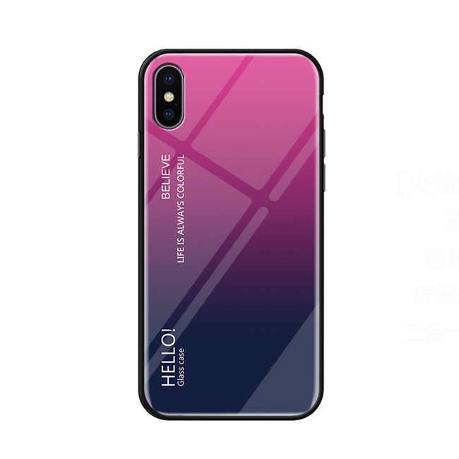 Gradient Color Glass Case for iPhone X/XS (Magenta) at €12.95