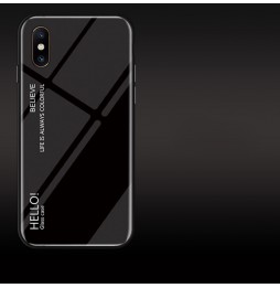 Coque en verre dégradé de couleur pour iPhone X/XS (Noir) à €12.95