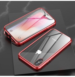 Coque magnétique avec verre trempé pour iPhone X/XS (Rouge) à €16.95