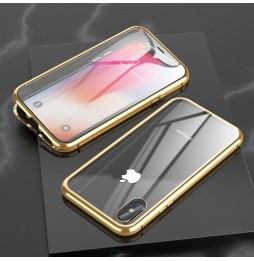 Magnetische Hülle mit Panzerglas für iPhone X/XS (Gold) für €16.95