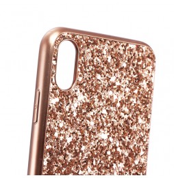 Glitter hoesje voor iPhone X/XS (Roze gold) voor €14.95