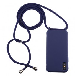 Siliconen hoesje met koord voor iPhone X/XS (Donkerblauw) voor €14.95