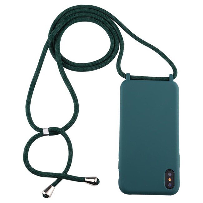 Silikon Case mit Lanyard für iPhone X/XS (Dunkelgrün) für €14.95